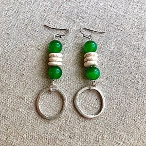 Green Cat Eye dangle earrings